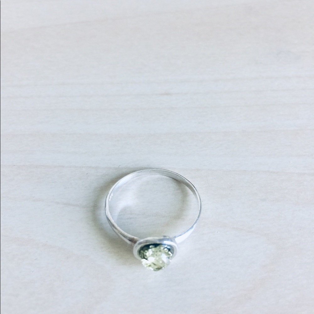 Dainty Sterling Silver Ring with Baltic Amber